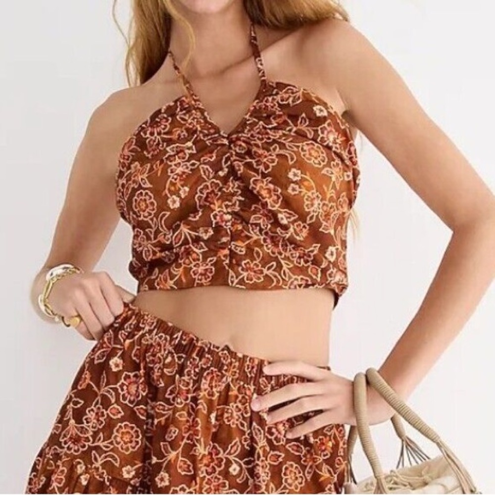 NWT J.Crew Halter Top, “Vintage Vines” pattern